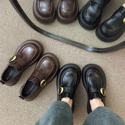 Платформа Британский стиль маленькие кожаные туфли женские 2025 новый лето и осень с юбками Мэри Джейн женские туфли одинарные туфли лоферы