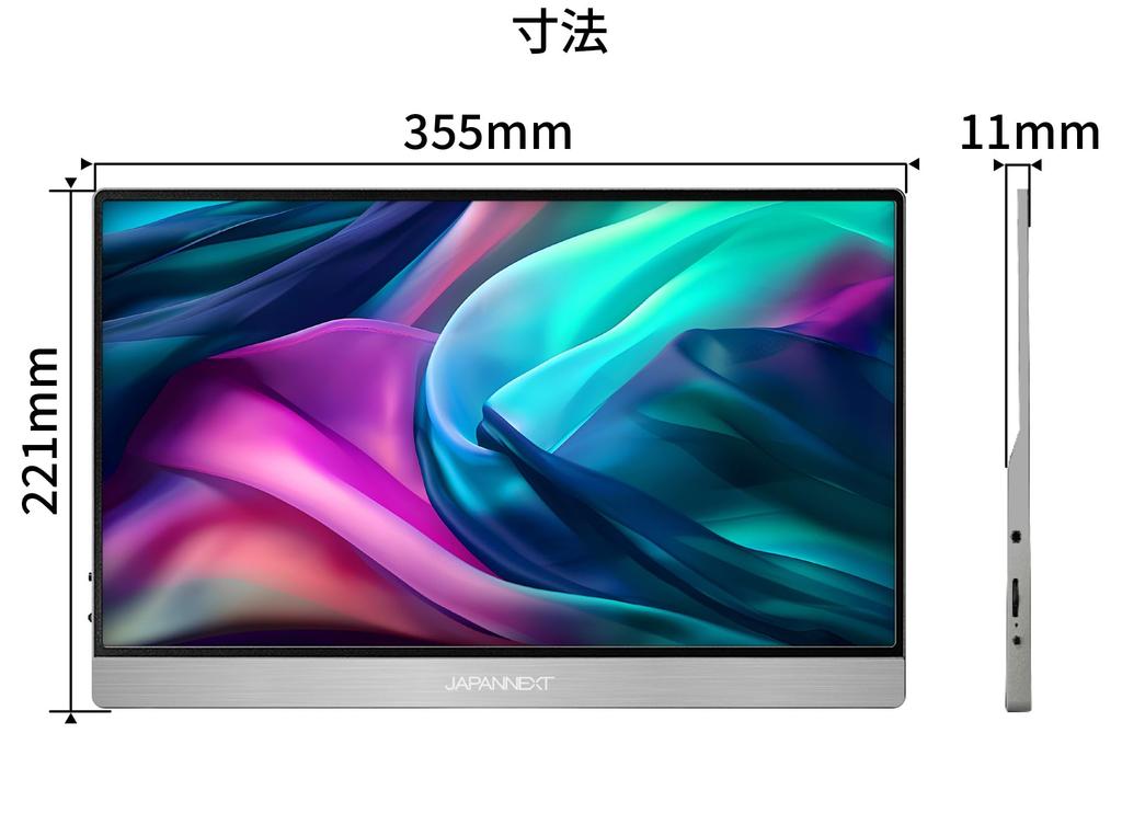 JAPANNEXT дюймовый мобильный монитор IPS панель 4K UHD 3840x2160 разрешение с умным чехлом PC 15.6 (Тип C/Совместимый с MAC/Встроенный