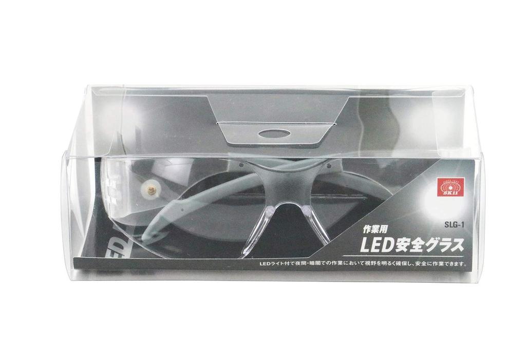 SK11 LED Safety Glasses, Clear, 99.9% UV Protection, Anti-fog Processing, SLG-1, Night Work, Night Fishing, Etc.