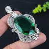 Chrome Diopside Gemstone Handmade 925 Sterling Silver Jewelry Pendant 2.76" W2b49