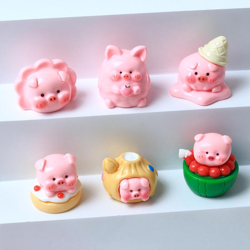 3D Pig Food Play Cream Glue Смола Украшения Брелок для DIY Ювелирные Изделия