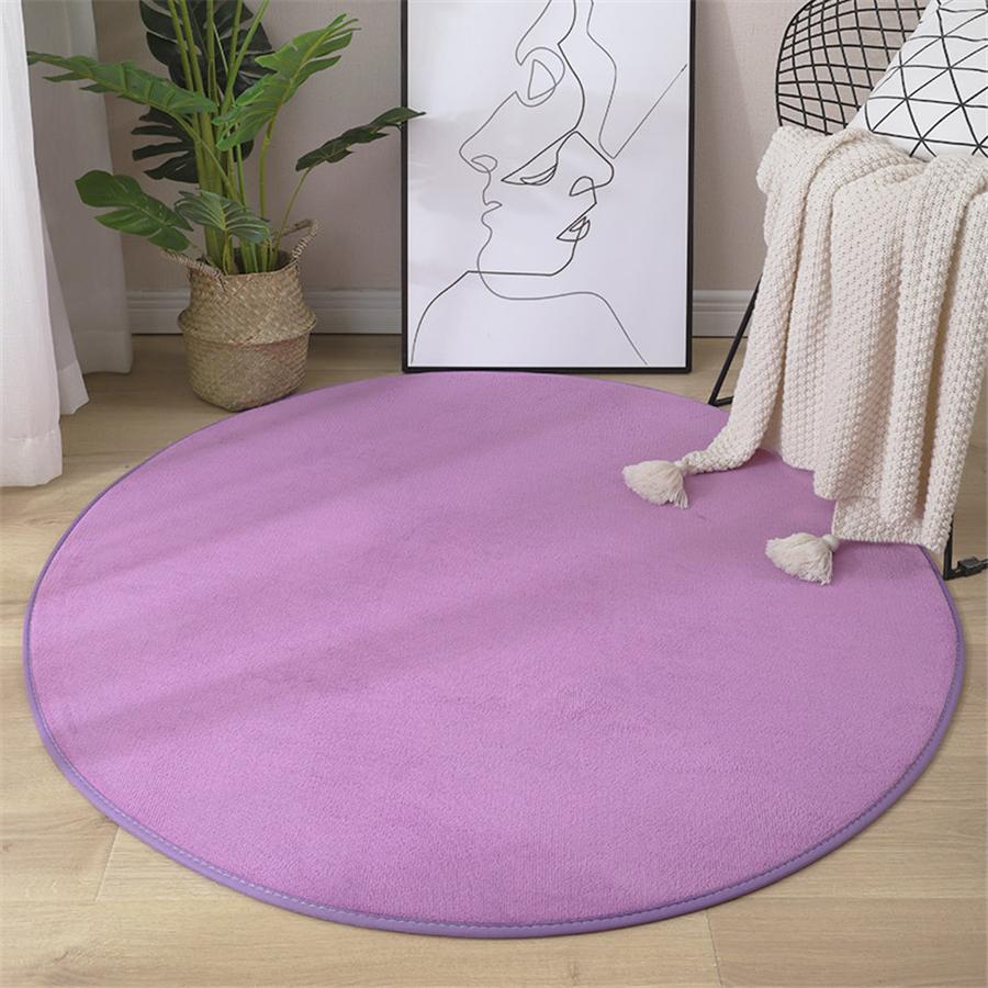 Round Coral Velvet Memory Foam Rug High Absorption Non Slip Mat For Bedroom Living Room Kids Area Yoga