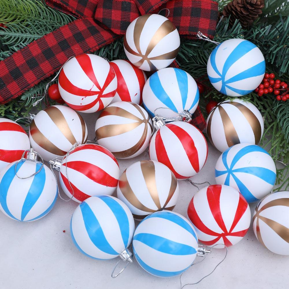 Christmas decoration, painted striped sphere, Christmas, wedding, bar, interior decoration, decoration, Christmas tree pendant