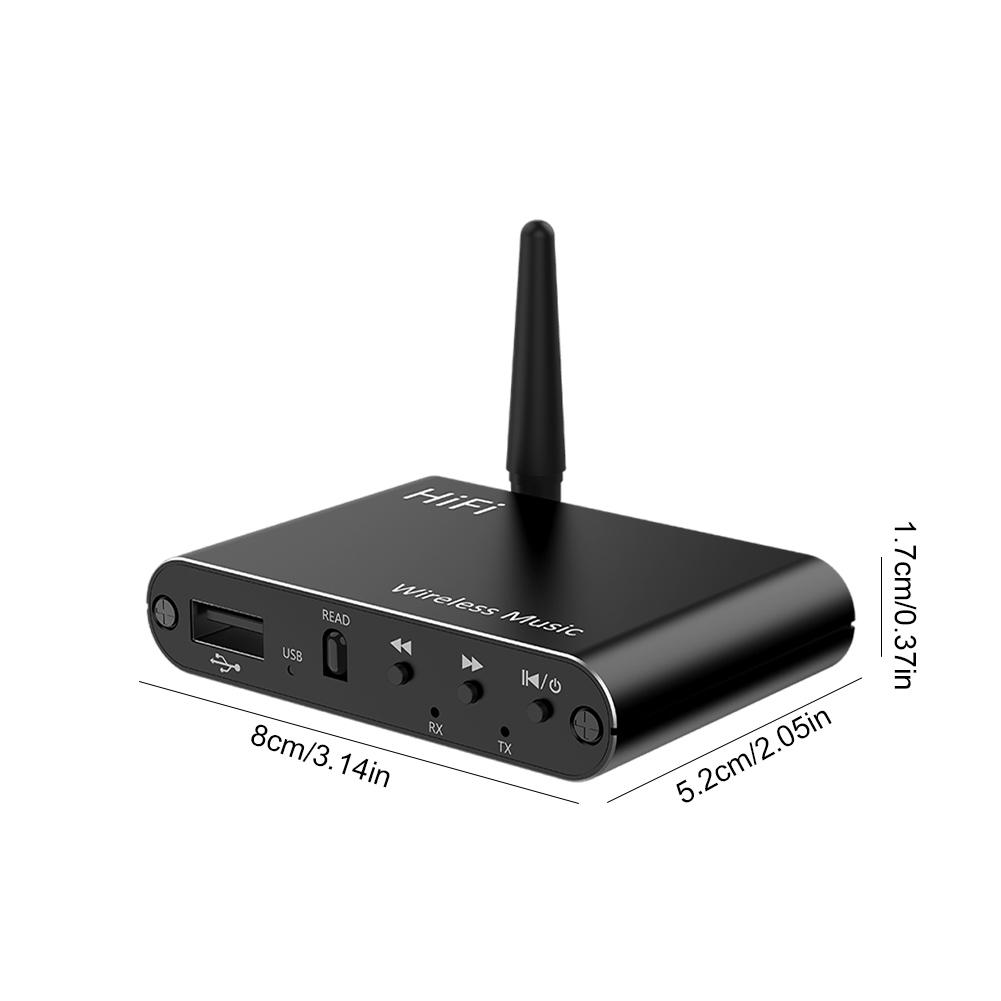 Аудиоадаптер Bluetooth 5.4 с поддержкой 3,5 мм Aux HiFi Музыкальный беспроводной адаптер BT/ воспроизведение с U-диска С пультом дистанционного управления для телевизора Домашнего стерео