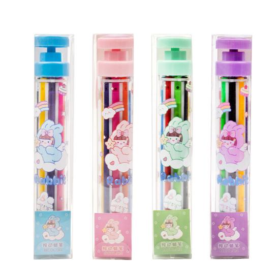 Ручка для рисования 8-в-1, вращающиеся разноцветные мелки, негрязная ручная раскраска для детей, легкий набор для рисования граффити