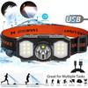 LED Headlamp 3 Mode USB Rechargeable Head-mounted Flashlight 18650 Battery Led Searchlight Waterproof Night Fishing Lamp