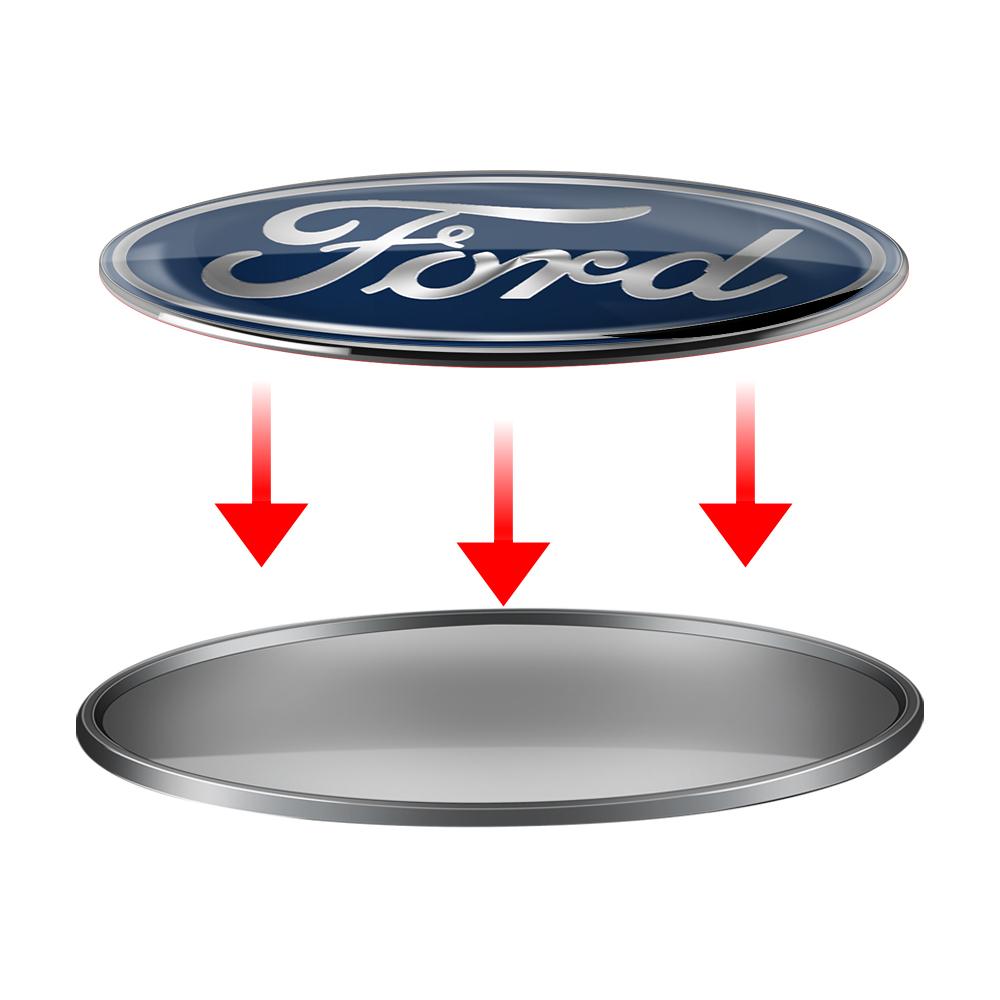 BBBM3 Car Aluminum Alloy Logo Sticker Body Rear Trunk Stickers For Ford Focus Edge Fiesta EcoSport Escort Ranger Fusion Mondeo Mustang