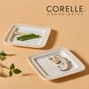 CORELLE Rosemont Ceramic Square Plate 2p Tableware Ivory-Orange