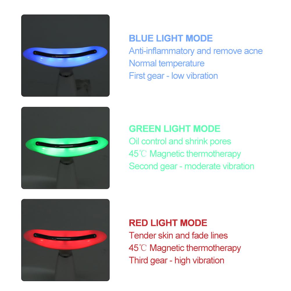 Neck Instrument Beauty LED Photon Vibration Lifting Tightening Anti Wrinkle Neck Massager