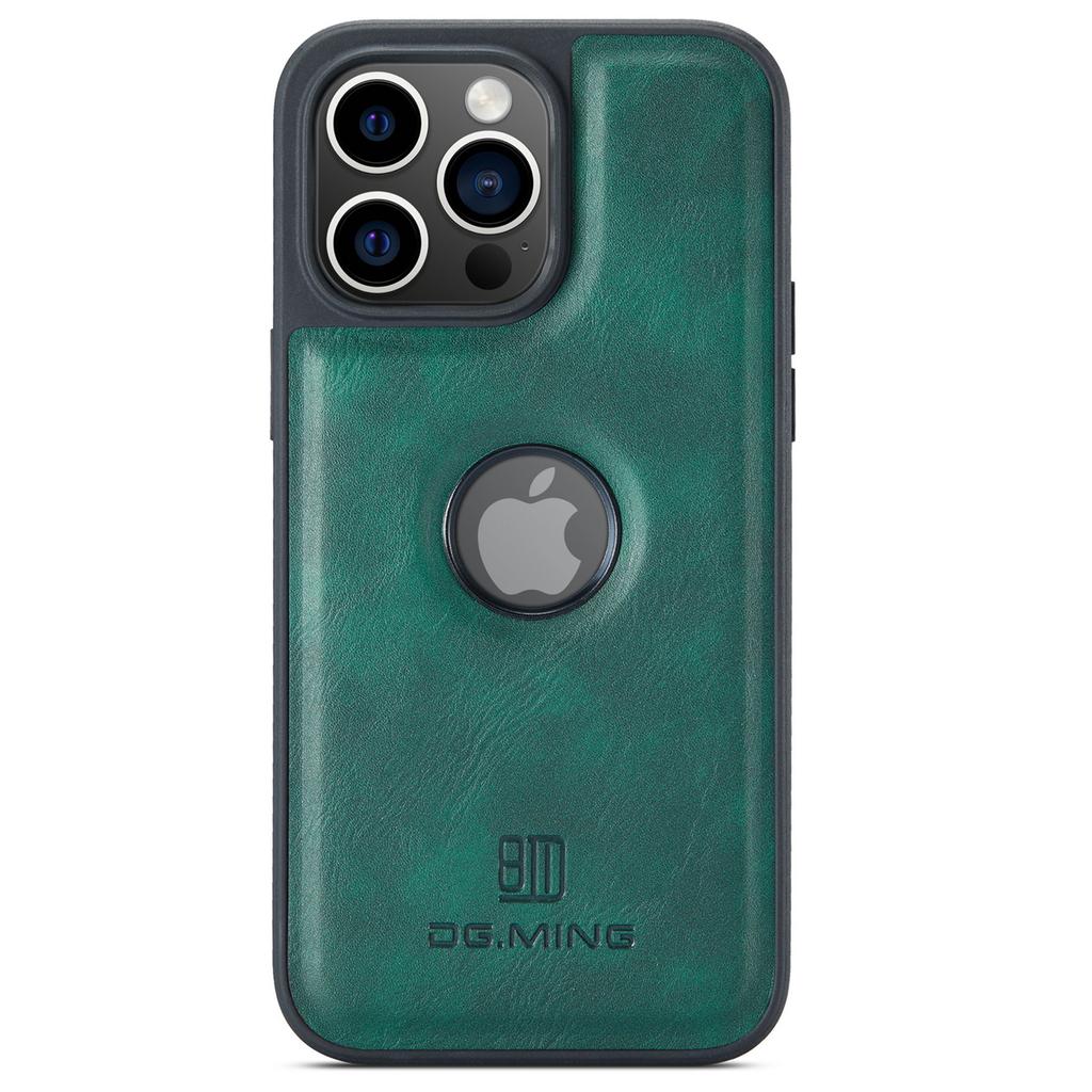 DG.MING For iPhone 16 Pro Max Case Anti-Drop Leather Coated PC+TPU Phone Back Cover