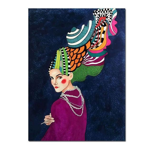 Скандинавская абстрактная девушка, цветок, птица, холст, картина, печать плакатов, винтажная настенная художественная картина для гостиной, домашний декор, Cuadros, без рамки