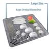1 Pcs Large Silicone Placemat Dish Drying Mat & 1 Set Microfiber Duster,Duster Cleaning Kit With Extension Pole