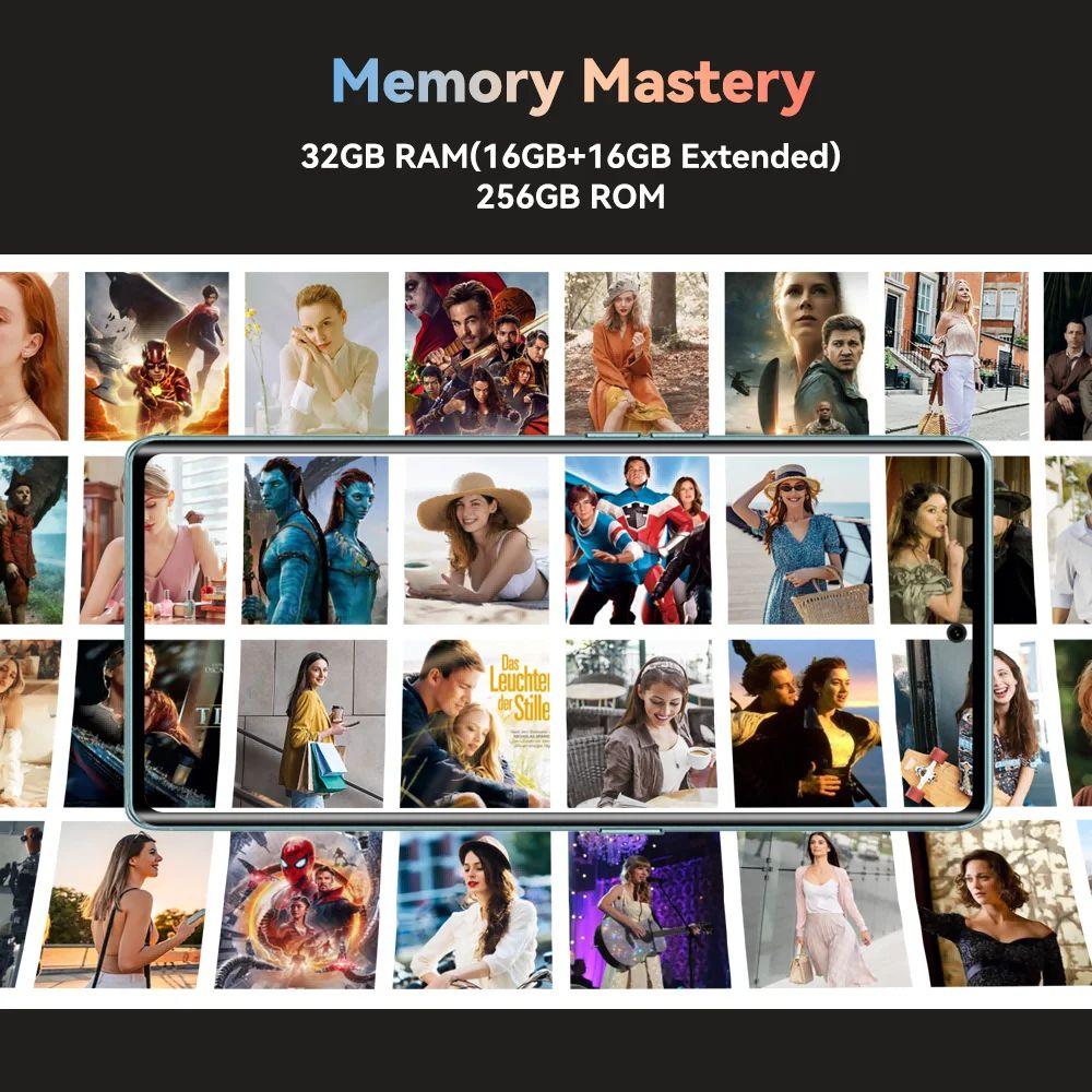 Cubot X90, смартфон Android 14, изогнутый AMOLED-дисплей 6,67 дюйма, 120 Гц, 16 ГБ ОЗУ, 256 ГБ встроенной памяти, процессор Helio G99, камера 100 МП, NFC