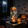 Transparent Cover Artificial Rose Night Light Realistic Ghost Rose Ornament  Halloween