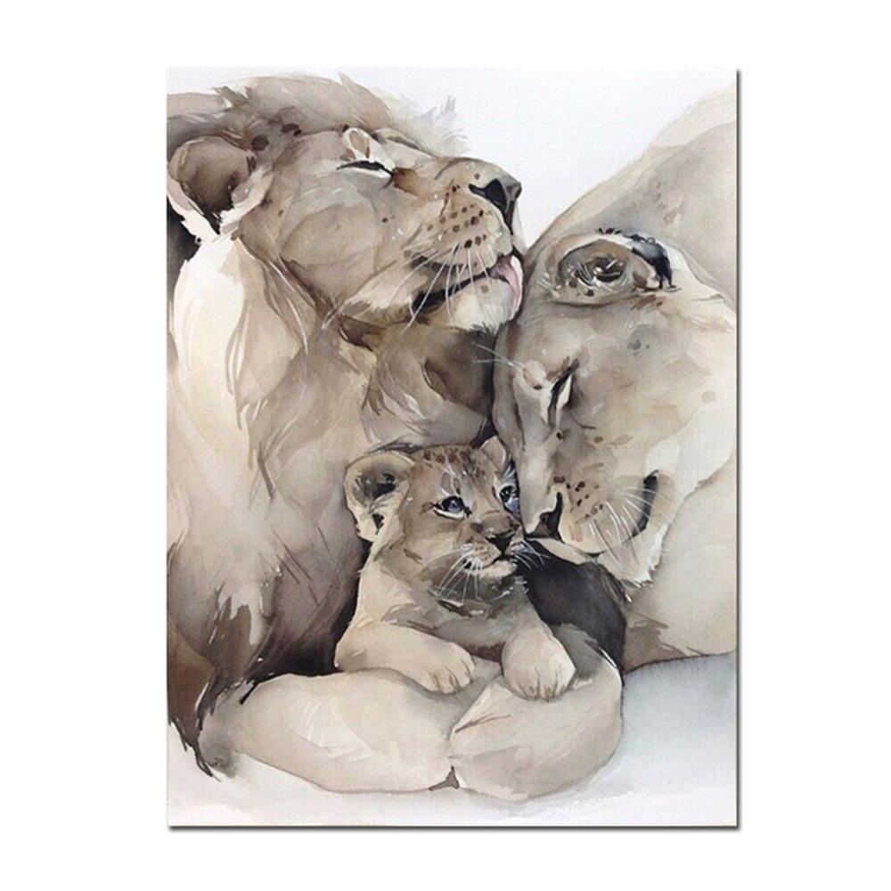 Африканский лев, семейный эскиз, настенные художественные постеры и принты, холст, картины с животными на стене, изображения льва, домашний декор