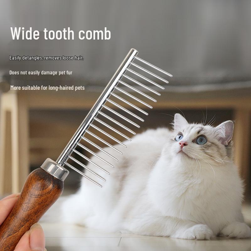 Антикварная расческа для питомцев из массива дерева для кошек и собак