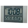 Clock Wall Clock Radio Digital Calendar Temperature Humidity Display Seiko Nextime Silver Metallic Body X X Cm ZS451S Size 15.0 26.0 2.6