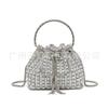 2026 Womens Crystal-Embellished Crossbody Bag Fringe Detail Small Square Shoulder No Top Handle