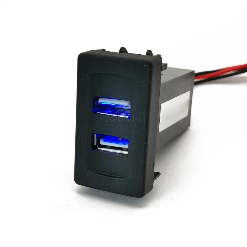 1 шт. Подходит для VW Transport T4 Автомобильное двойное USB-гнездо Зарядное устройство Синяя подсветка Двойной USB-порт Адаптер для зарядки питания