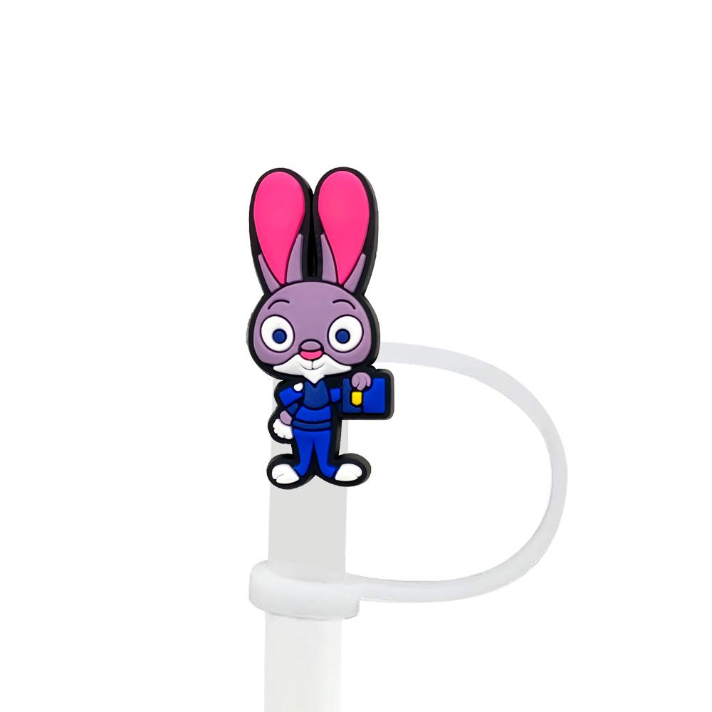 Мультяшная мягкая резиновая крышка-колпачок для соломинки Зверополис 8-10 мм Пылезащитная заглушка