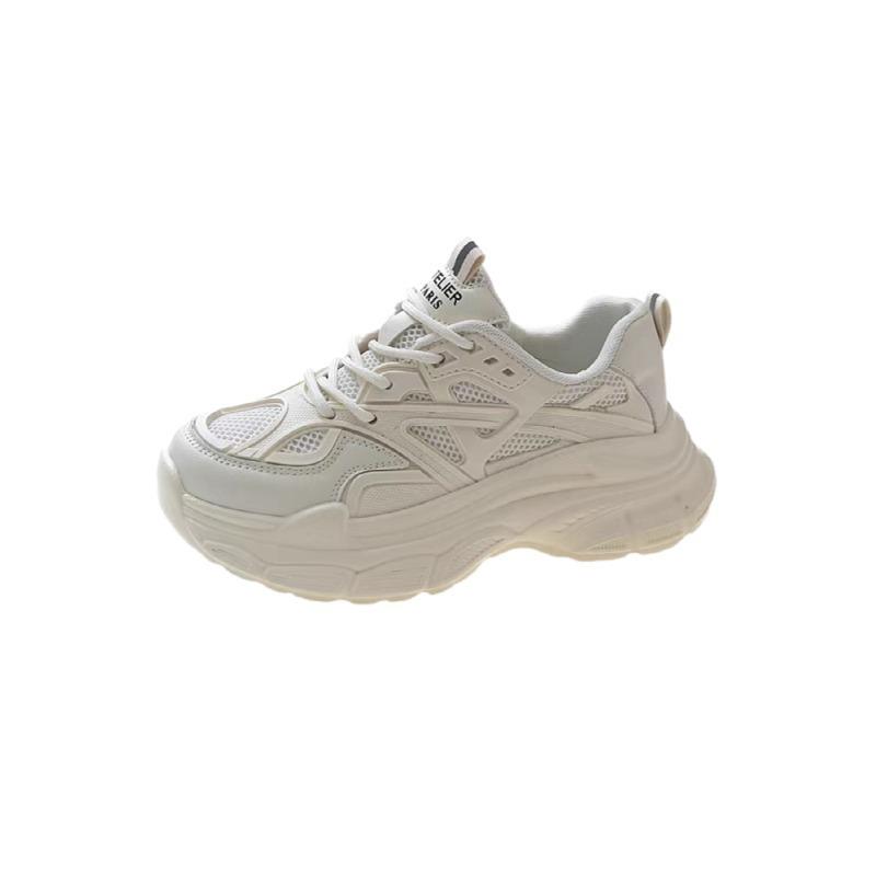 Сетчатые дышащие кроссовки «папины кроссовки» женские ins2025 новые летние универсальные увеличивающие рост на платформе белые кроссовки повседневная спортивная обувь