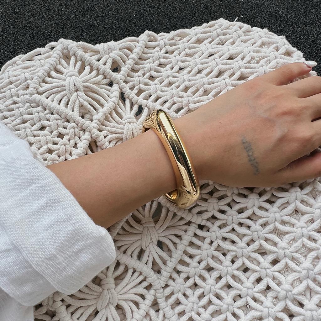 Ingemark 3 Styles Boho Resin Acrylic Bangles for Women 2025 New Fashion Vintage Irregular Wide Springs Bracelets Women Jewelry