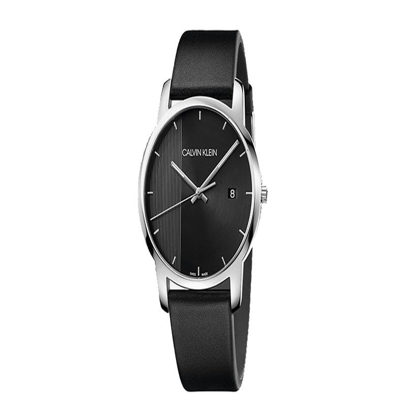 CALVIN KLEIN quartz watch quartz movement leather strap bla dial men's watch 30 meters waterproof K2G2G1C1