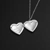 Couple Necklace Carved Design Metal Chain Gift Heart-shaped Photo Frame Pendant Necklace Jewelry Accessories