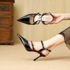 Spring and Autumn New Temperament Pointed Head Thin Heel High Heels Fashion Bag Head Empty Red Sole Shoes Bow Women