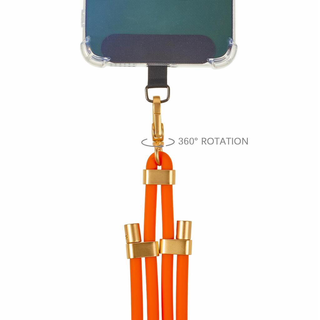 150cm Silicone Phone Lanyard Adjustable Neck Strap with Tether Tab