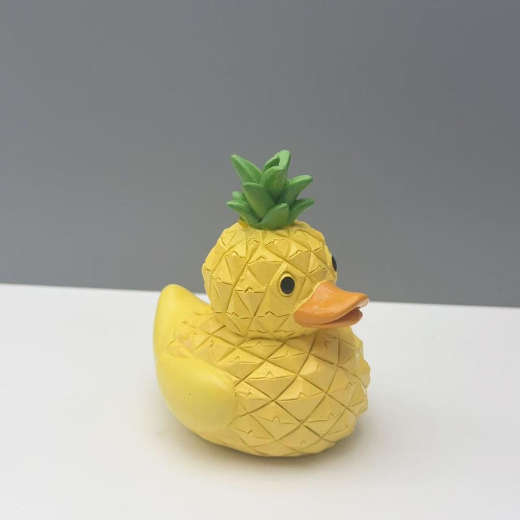 Fruit Duck Resin Figurines Set - Mini Cute Strawberry Ducks Decor for Desk, Garden Party Favors