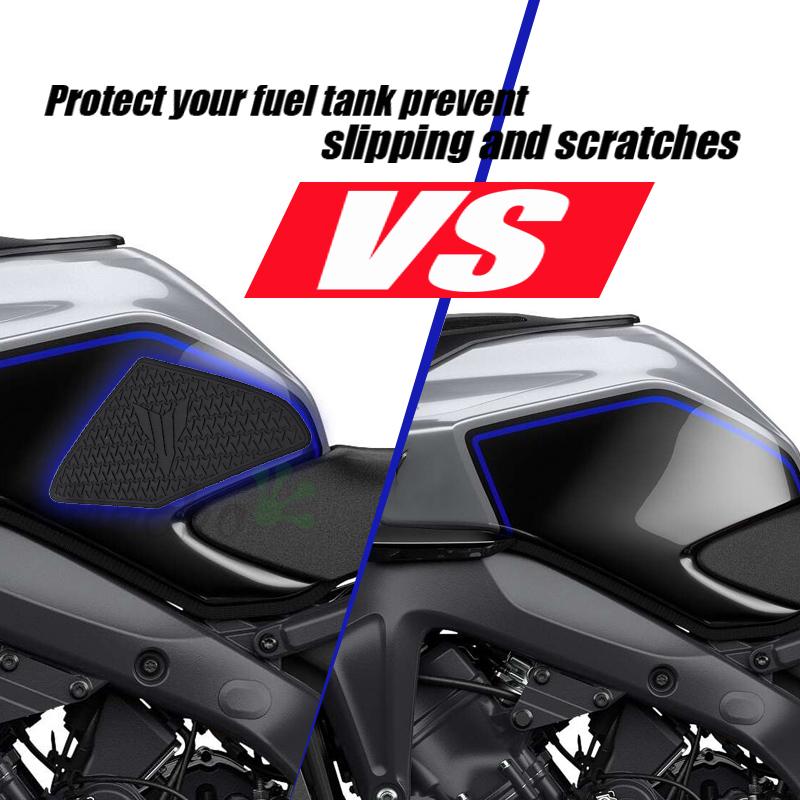 For YAMAHA mt 09 MT-09 MT09 2024 2025 Accesorios Tank Pad Non-slip Side Fuel Tank Pad Stickers Waterproof Rubber Sticker