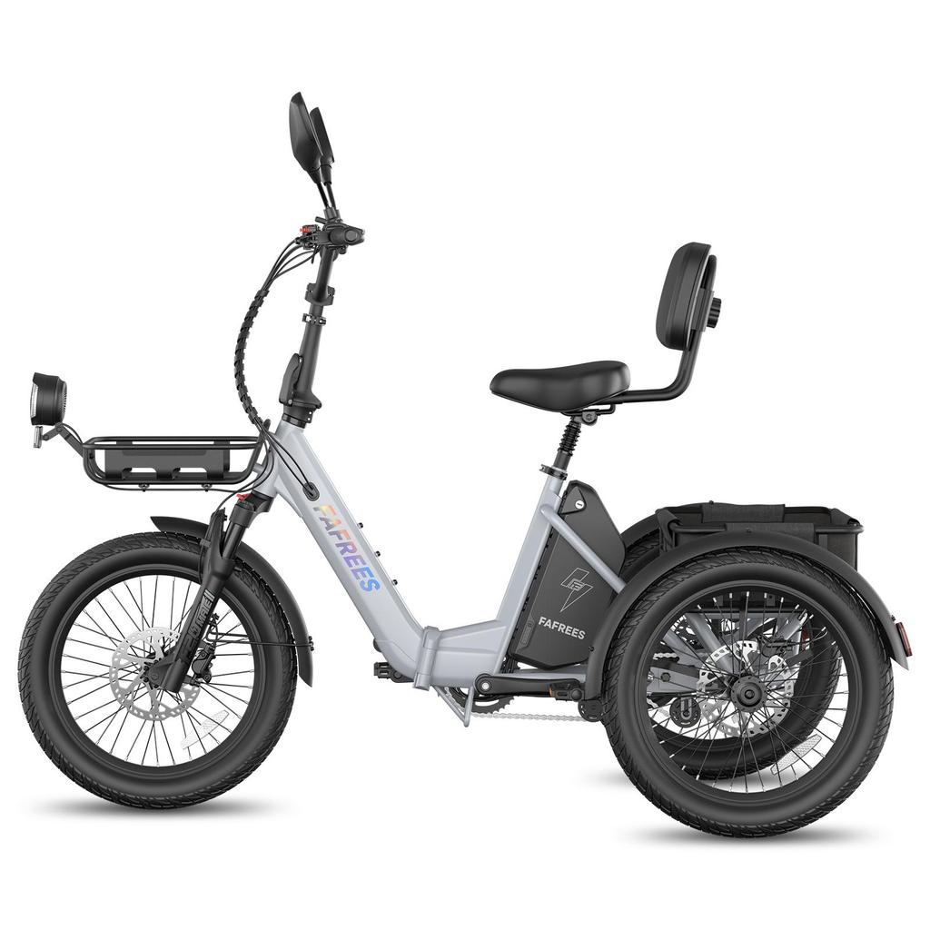 Электрический трехколесный велосипед FAFREES F20 Mate II, аккумулятор 48 В 21 Ач, гидравлические дисковые тормоза, передняя и задняя корзины