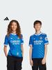 Adidas Детская вторая гостевая футболка с коротким рукавом Реал Мадрид, быстросохнущая, для футбола