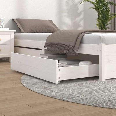 Vidaxl Ящики под кровать, 2 шт., Белые, Массив сосны