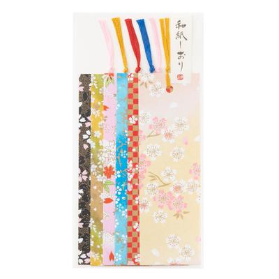 Закладки Kawasumi Washi Yuzen Washi Дизайн «Цветущая сакура» Трафаретная роспись (6 листов) -