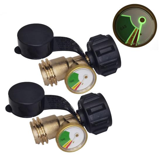 1/2Pcs Propane Tank Gauge Level Indicator QCC1/ Type 1 Connection Universal 5-40lb Tanks Propane Gauge with Color Coded Dial