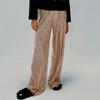 Женские повседневные брюки с эластичной талией и средней посадкой, прямые, широкие, длинные брюки с блестящими пайетками, брюки в пригородном стиле