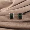 Green Tourmaline Gemstone 925 Sterling Silver Handcrafted Jewelry Wedding Stud Earrings 0.4" For Her EE-179-11