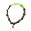 Stones and Minerals. Peridot + Hematite + Wood Bead Bracelet 8 Mm. Made In France.