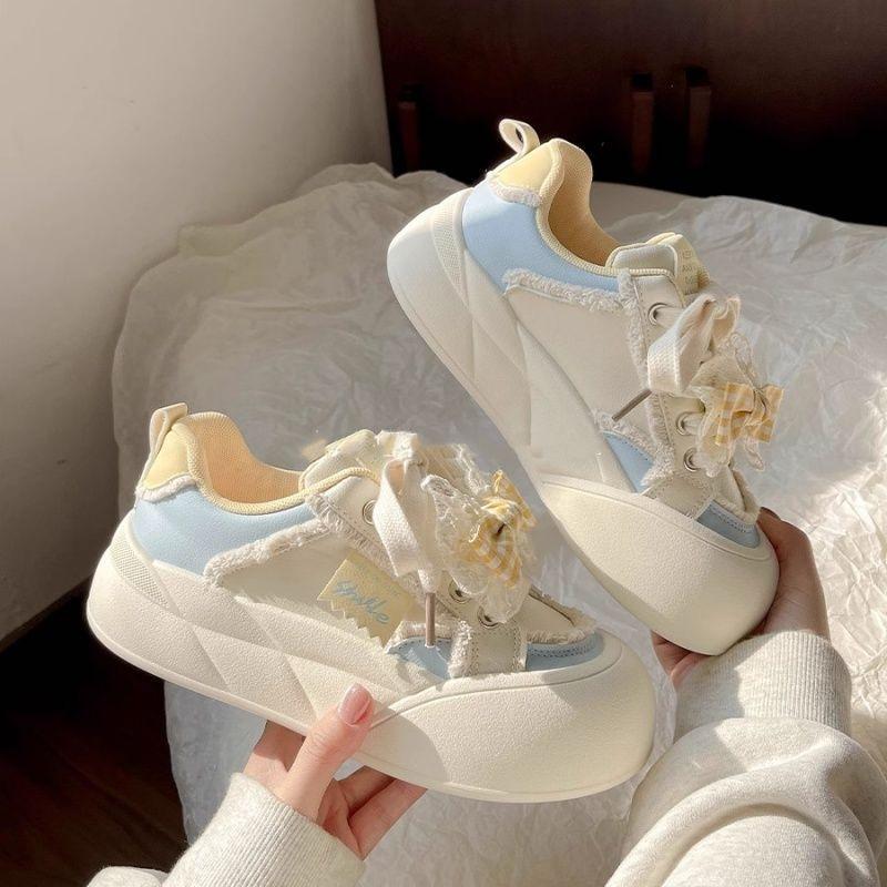 Dopamine Platform Casual Board Shoes Women's New Versatile Shoes Casual Little White Shoes Bread Shoes