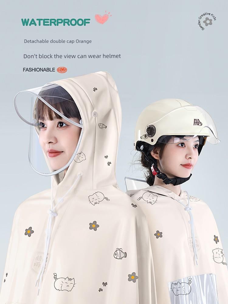 Electric Battery Motorcycle Women's Single Thickened Special Raincoat