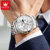Moon Phase Chronograph Men's Watches Classics Waterproof Quartz Watch Luminous Stainless Steel Brand Watch