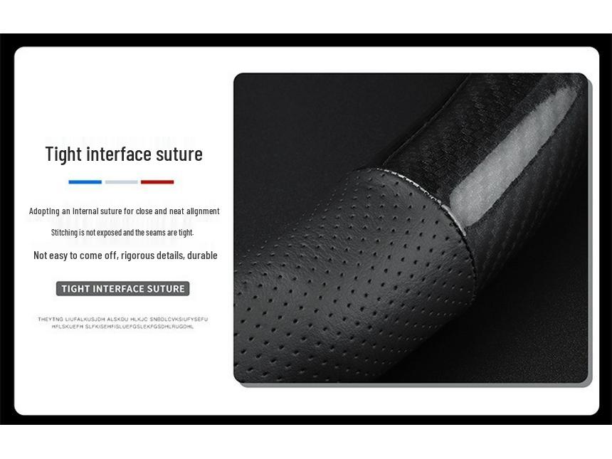 Roewe i5 (19-21) Steering Wheel Cover - Genuine Leather Suede, Four Seasons, Universal Fit, Carbon Fiber