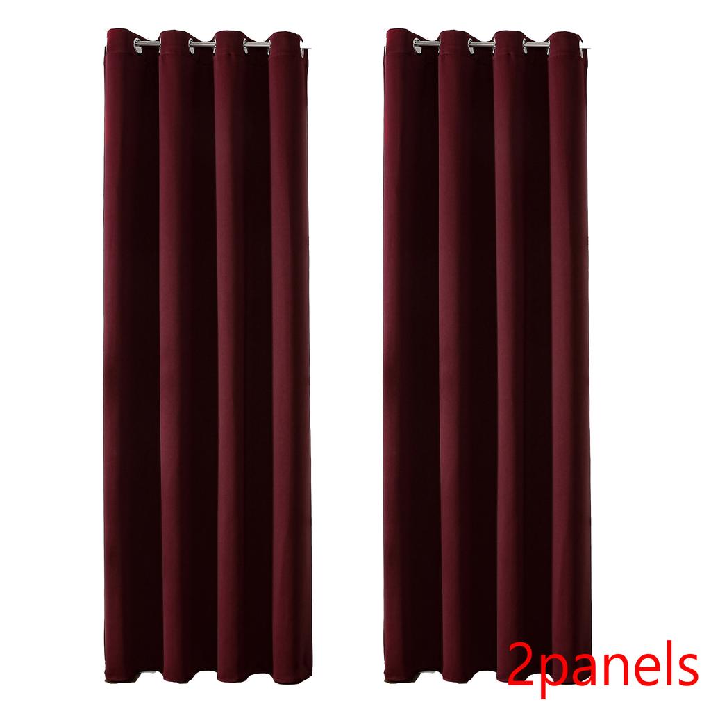 Grommet Solid Blackout Curtains for Bedroom and Living Room Window Drapes Thermal Insulated Room Darkening Curtains