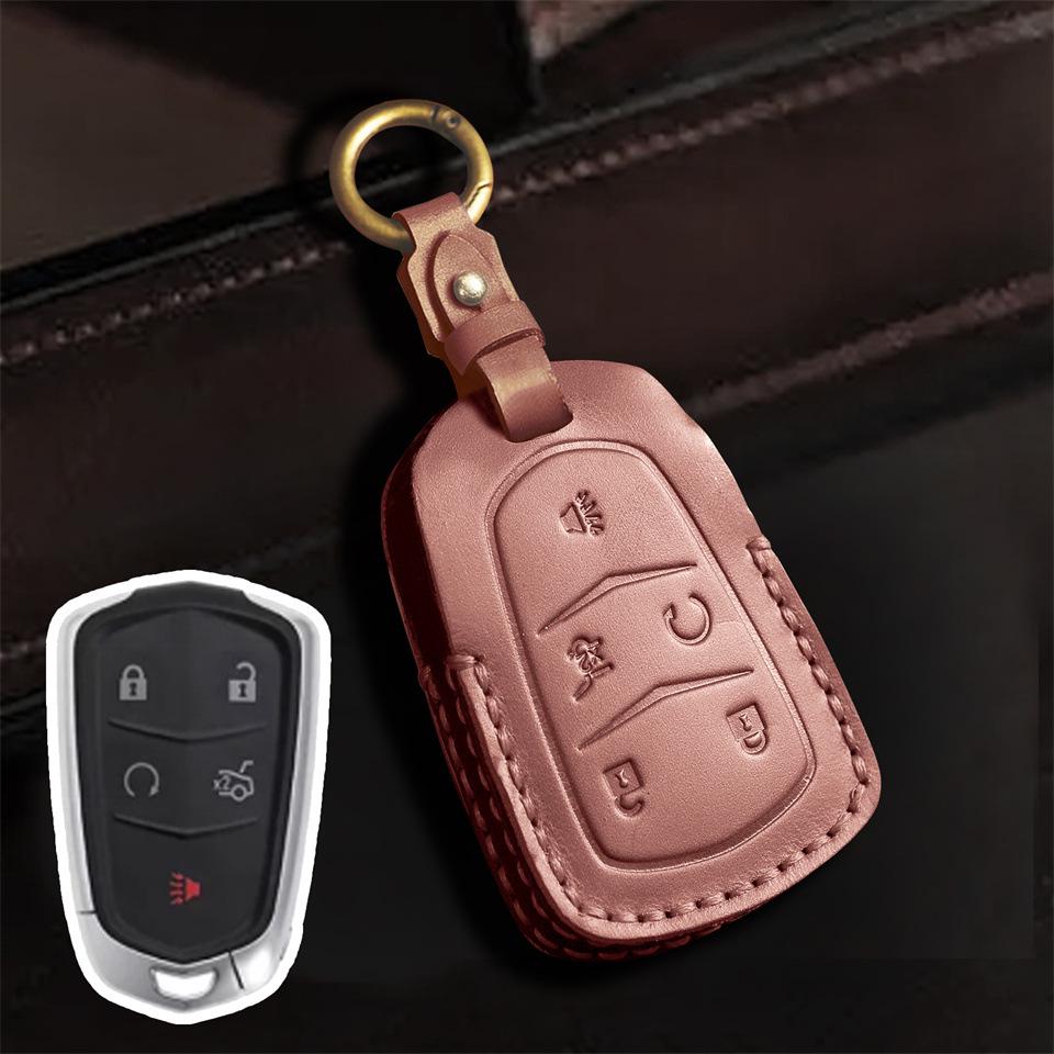 Кожаный чехол для ключа Cadillac для CT4/CT5/CT6/XT4/XT5/XT6 - Премиальная защита.