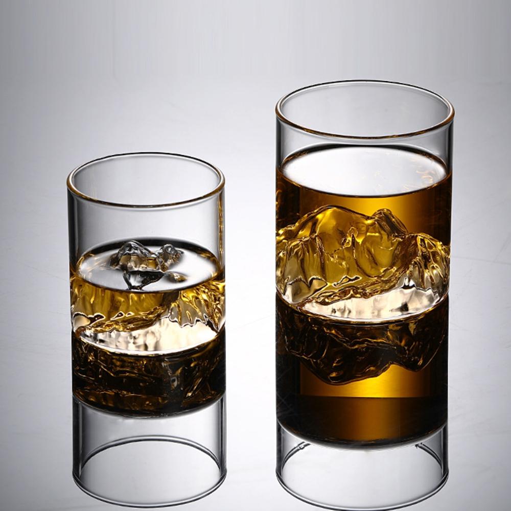 Стеклянные чашки для виски в японском стиле 3D Mountain Wine Glass Beer Juice Void Mug Bottle Drinkware Fuji Artwork Glacier Vintage Gift