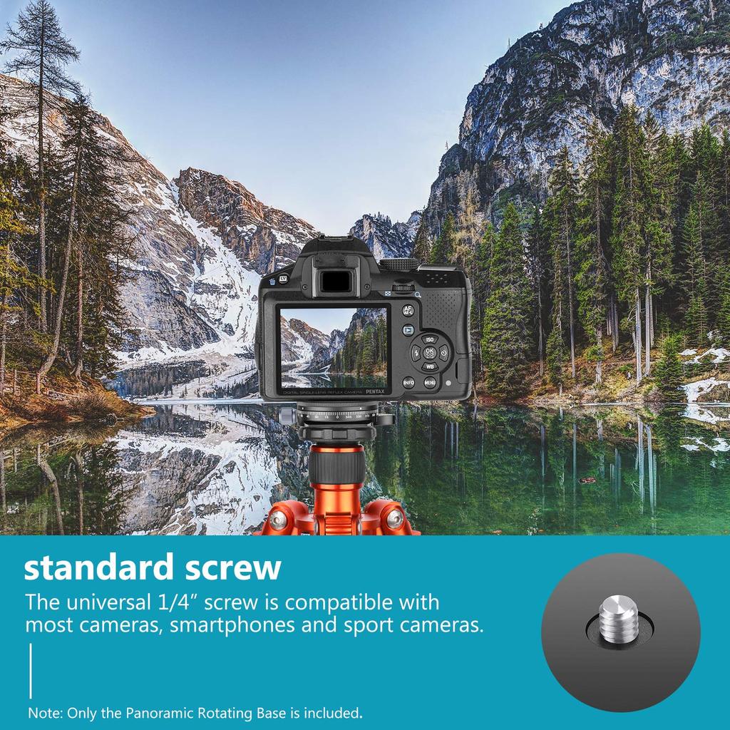 NEEWER Aluminum Panoramic Ball Tripod Head with Level Base, 3/8-inch Screw, Alloy