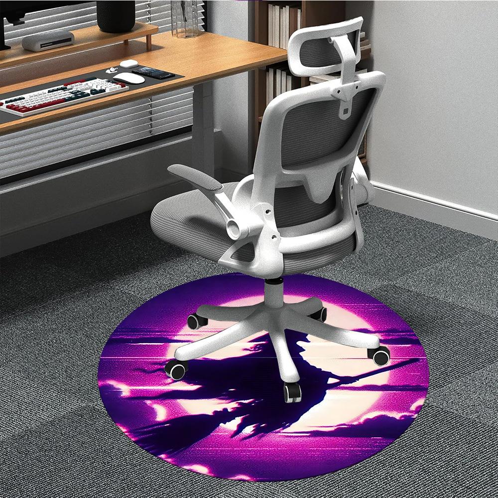 1pc Witch Moon Office Round Area Rug, Under Office Chairs Bedroom Living Room Home Decor, Room Deco, Available in Various Sizes