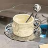 Creative Pleated Paper Ceramic Cup&saucer Dining Table Coffee Mug Milk Tea Mugs Afternoon Tea Teacup Fruit Juice Container